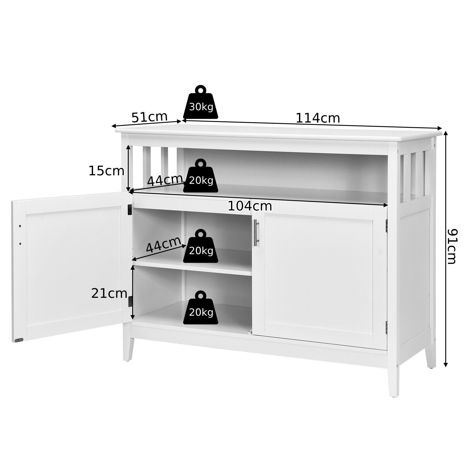 Sideboard with Adjustable Shelves